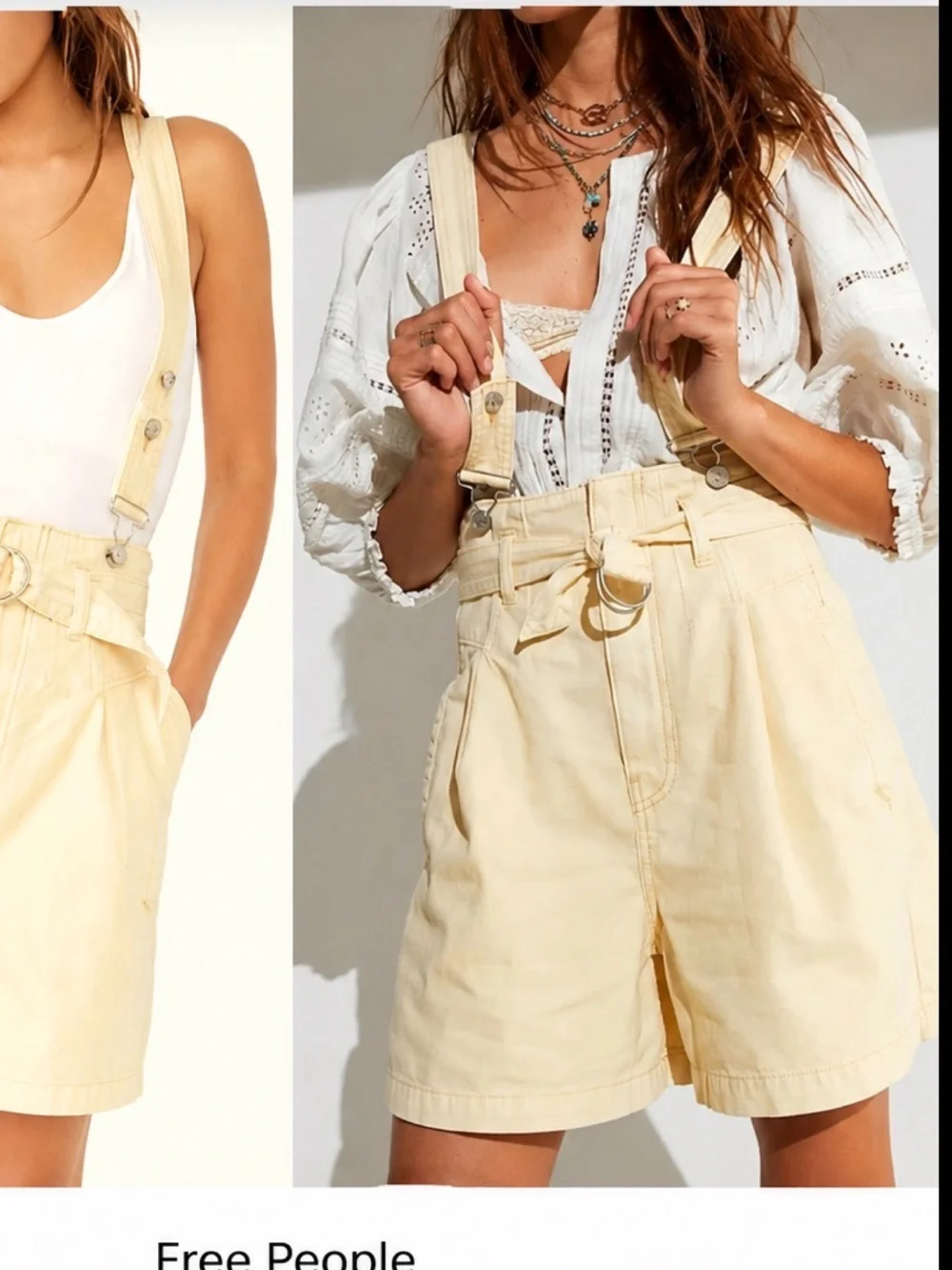 FREE PEOPLE Bittersweet Sunlit Yellow Shortall Shorts Size 30 NWT